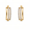 0.22 CT Triple Layer Round Cut Diamond Hoop Earring