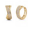 0.42 CT Round Cut Diamond Crossover Hoop Earring