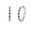 0.54 CT Alternating Sapphire and Round Cut Diamond Hoop Earring