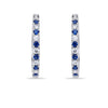 0.54 CT Alternating Sapphire and Round Cut Diamond Hoop Earring