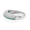 0.86 CT Emerald and Diamond Crossover Band Ring