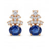 1.01 CT Sapphire Oval Cut and Crown Cluster Diamond Drop Earring