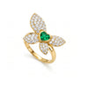 1.26 CT Emerald Heart Cut Butterfly Shape Diamond Ring