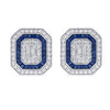 1.79 CT Octagonal Stud Earring with Multi Shape Diamonds