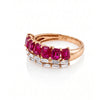 2.59 CT Baguette and Ruby Oval Cut Multi Row Diamond Ring