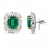 2.97 CT Emerald Octagon Cut Diamond Earring