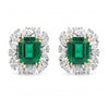 2.97 CT Emerald Octagon Cut Diamond Earring