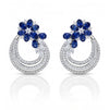 3.31 CT Pear & Oval Blue Sapphire Diamond Earring