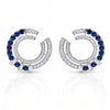 2.30 CT Sapphire Oval Cut and Round & Baguette Diamond Hoop Earring