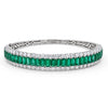 4.65 CT Emerald Cut Bangle with Two Rows of Pave Diamonds