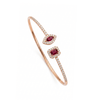 1.34 CT Ruby Octagon & Ruby Marquise Cut Open Diamond Bangle