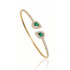 1.18 CT Emerald Pear Cut Open Diamond Bangle