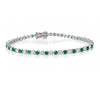 3.25 CT Emerald Round Cut and Round Diamond Bracelet