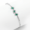 1.19 CT Emerald Octagon & Pear Cut Diamond Chain Bracelet