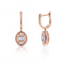 0.40 CT Baguette & Round Cut Leverback Diamond Drop Earring