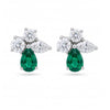 1.53 CT Emerald Pear Cut Cluster Diamond Earring