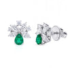 1.63 CT Emerald Pear Cut Multi Shape Diamond Cluster Earring