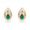 1.01 CT Tear Drop Shaped Emerald Pear Cut Diamond Earring