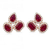 3.90 CT Ruby Mixed Cut Diamond Earring