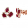 3.90 CT Ruby Mixed Cut Diamond Earring
