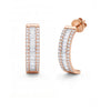 1.37 CT Baguette & Round Cut Diamond Half Hoop Earring