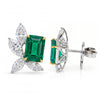 4.97 CT Emerald Octagon Cluster Lab Diamond Earrings