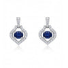 1.04 CT Central Sapphire Oval Cut Diamond Drop Earring