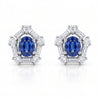 1.41 CT Sapphire Oval Cut Geometric Diamond Stud Earring