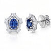 1.41 CT Sapphire Oval Cut Geometric Diamond Stud Earring