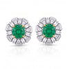 3.06 CT Emerald Round Cut Multi Shape Halo Diamond Earring