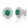 3.06 CT Emerald Round Cut Multi Shape Halo Diamond Earring