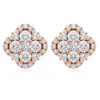 1.24 CT Clover Shaped Princess & Round Cut Diamond Earring