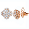 1.24 CT Clover Shaped Princess & Round Cut Diamond Earring
