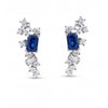 2.29 CT Sapphire Octagon Cut Diamond Climber Earring