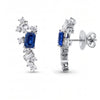 2.29 CT Sapphire Octagon Cut Diamond Climber Earring