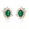 1.55 CT Emerald Oval Cut Diamond Cluster Stud Earring