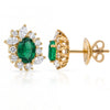 1.55 CT Emerald Oval Cut Diamond Cluster Stud Earring