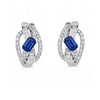 2.61 CT Sapphire Octagon Cut Diamond Crossover Hoop Earring