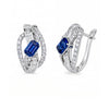 2.61 CT Sapphire Octagon Cut Diamond Crossover Hoop Earring