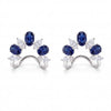 4.13 CT Sapphire Oval Cut and Marquise Diamond Curved Earring