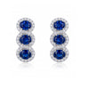 3.83 CT Trilogy Oval Cut Sapphire and Diamond Drop Earring