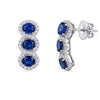 3.83 CT Trilogy Oval Cut Sapphire and Diamond Drop Earring
