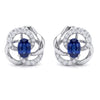 1.45 CT Sapphire Oval Cut Swirl Diamond Stud Earring