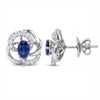 1.45 CT Sapphire Oval Cut Swirl Diamond Stud Earring