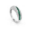 0.86 CT Emerald and Diamond Crossover Band Ring