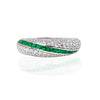 0.86 CT Emerald and Diamond Crossover Band Ring
