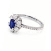 1.14 CT CT Sapphire Oval Cut Cluster Halo Ring with Multi Shape Diamonds