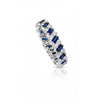 2.08 CT Sapphire Octagon Cut and Round Cut Diamond Eternity Ring