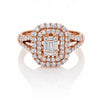 0.82 CT Baguette & Round Cut Multi Halo Diamond Ring