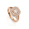 0.82 CT Baguette & Round Cut Multi Halo Diamond Ring